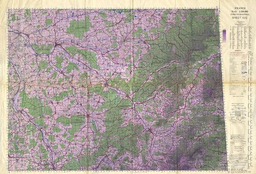 GSGS 4249 1:100,000 Luneville Epinal Sheet 15G