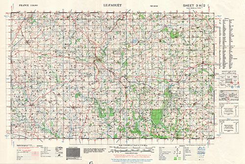 GSGS 4250 1:50,000 Le Faouet Sheet 3H2