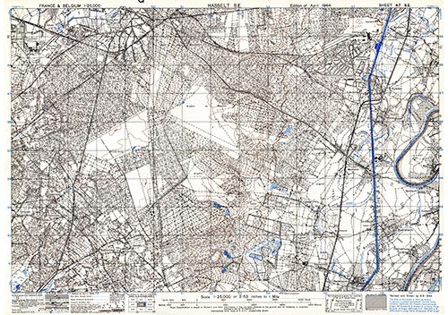 GSGS 4041 1:25,000 Hasselt SE Sheet 47 SE