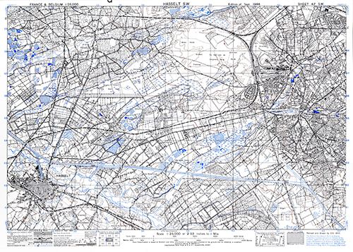 GSGS 4041 1:25,000 Hasselt SW Sheet 47 SW