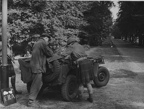 Jeep patrol setting out to go into Arnhem