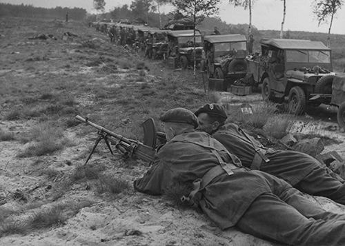 British soldiers lay in wait