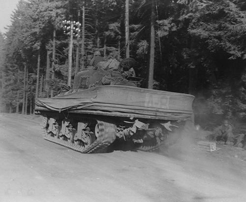 Amphibious tank of the 3rd US Army