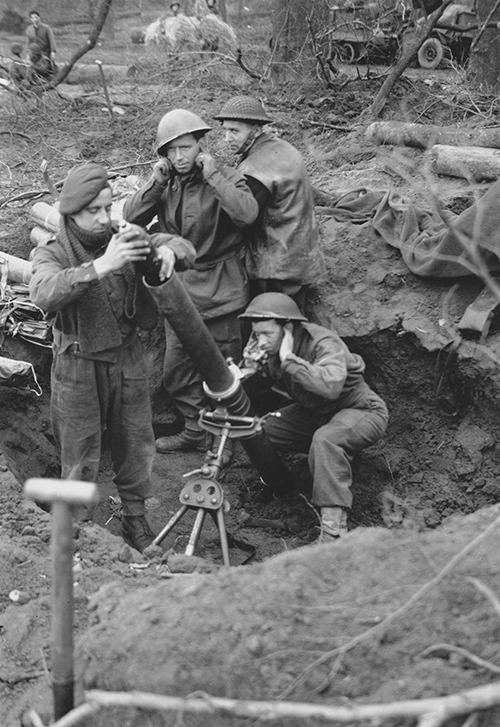 A mortar team from the 2nd Battalion Middlesex