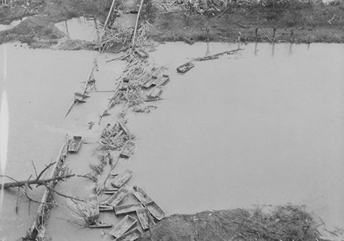 Storm boats used in the crossing of the Roer