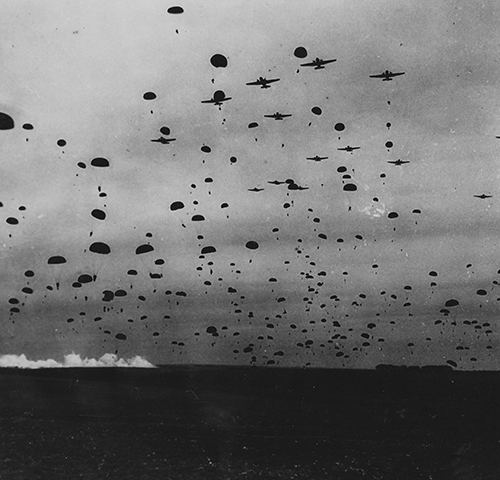 Canadian paratroopers practicing maneuvers