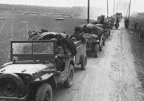 A convoy of jeeps