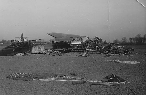 A wrecked Hamilcar glider.