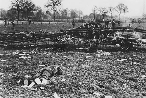 Remains of a charred US glider