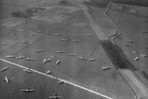 Aerial Photo Showing Airborne Gliders