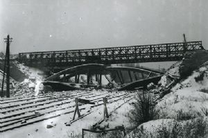 Browse A blown bridge during the Ardennes Offensive