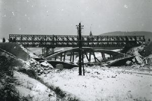 Browse A blown bridge during the Ardennes Offensive