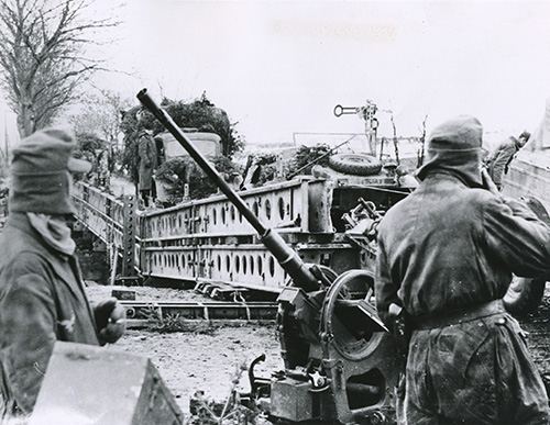 German engineers hastily threw bridges across rivers