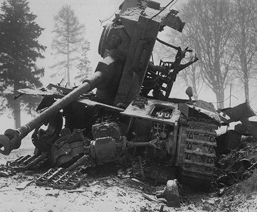 Knocked out German Tiger tank