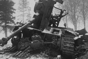 Knocked out German Tiger tank