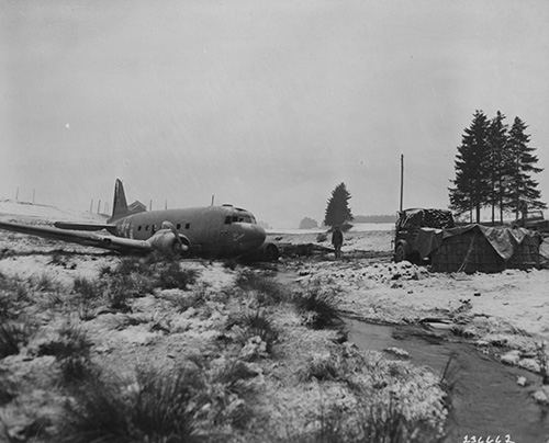 C-47 cargo transport crash lands