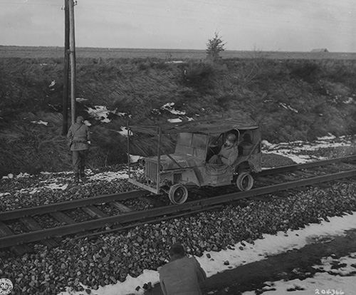 Railroad wire patrol jeep