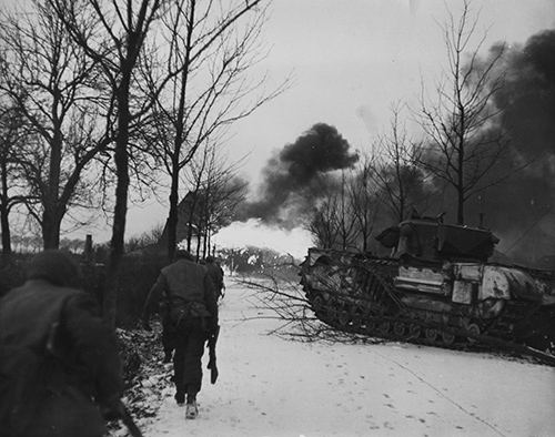 British troops move into the attack northward from Echt