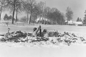 Browse An American dug in mortar emplacement