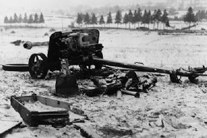 Browse A 75mm PaK 40 gun overlooking Mabompre