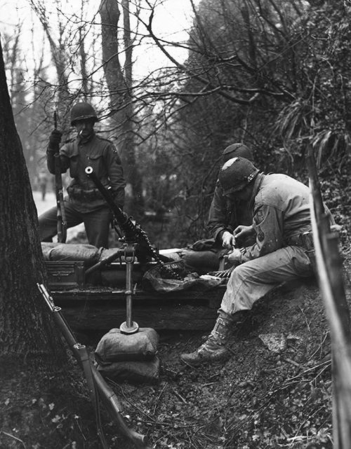 A .50 cal machine gun of the 120 Infantry Regiment