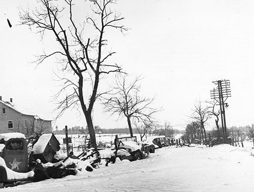 Vehicles of American soldiers massacred at Malmedy