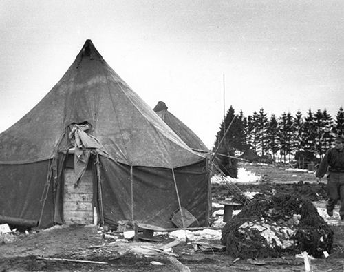 German soldiers in American tents