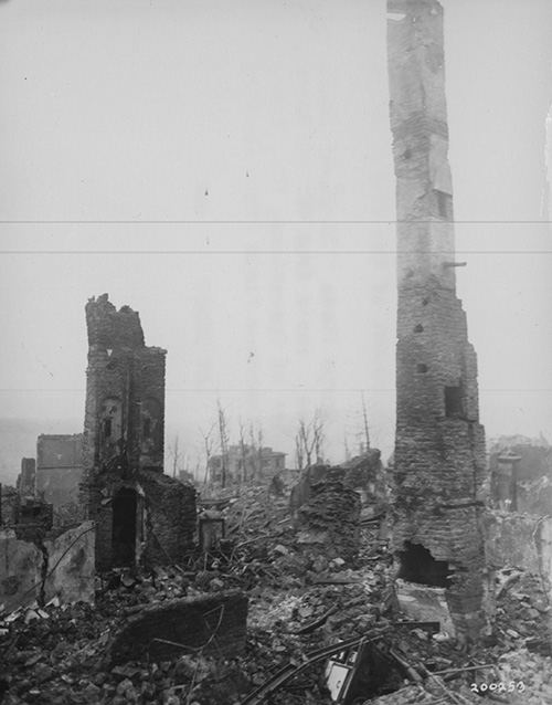 Ruins of St Vith after Allied and German bombardment