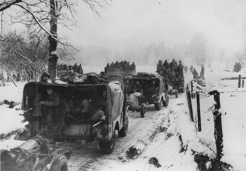 American 1st Army Infantry in trucks