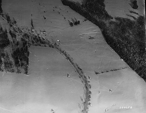 Aerial view of the tank fight west of St Vith