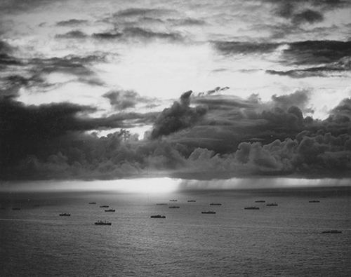 American convoy plods steadily across the broad Pacific