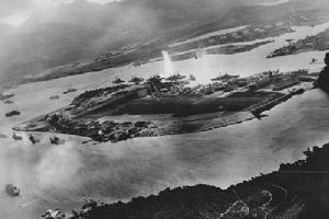 Browse Captured Japanese photograph taken during attack on Pearl Harbour.