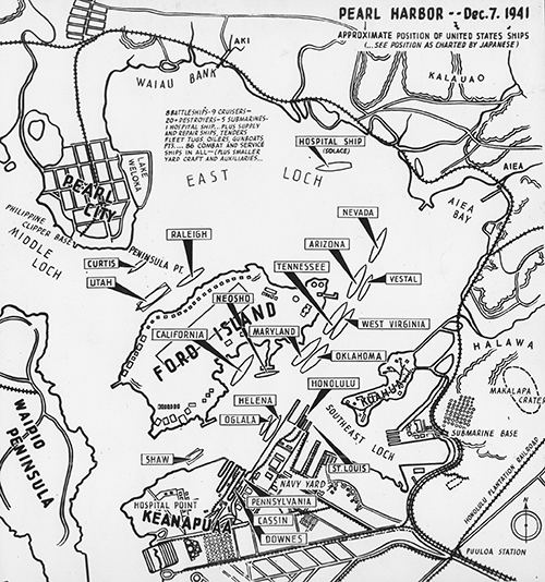 Map of Pearl Harbour.