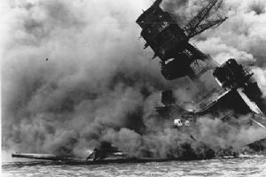 Browse USS Arizona burning after the attack