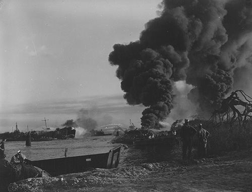 USS LST-39 on fire